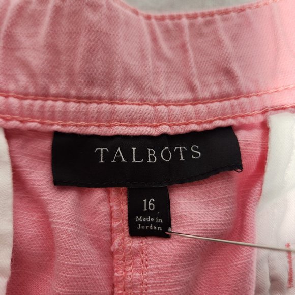 TALBOTS TALBOTS Gorpcore PINK Semi Elastic Waist Roll Leg Bermuda Short Size 16. - Picture 11 of 16